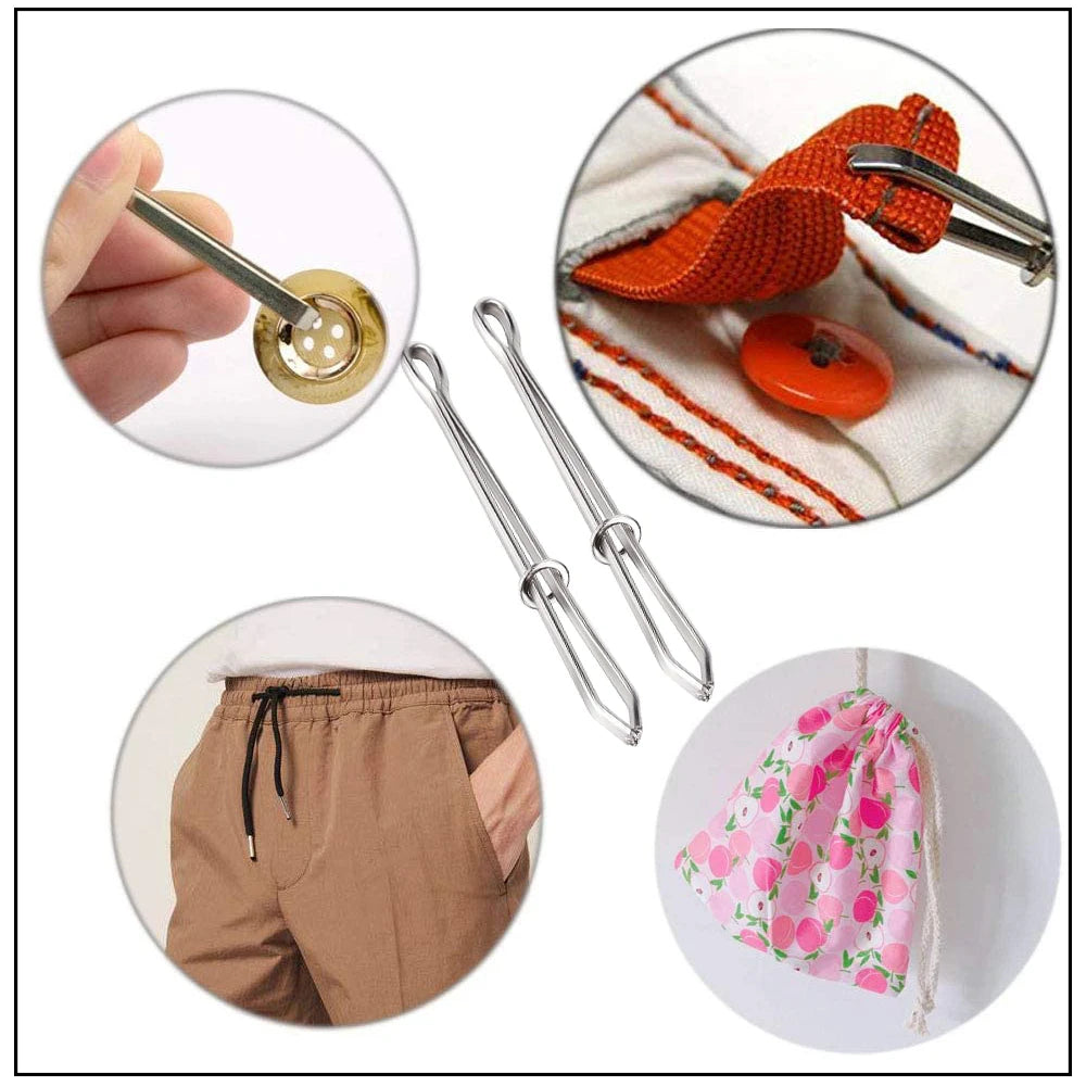 2pcs Elastic Band Garment Clips for Sewing & DIY