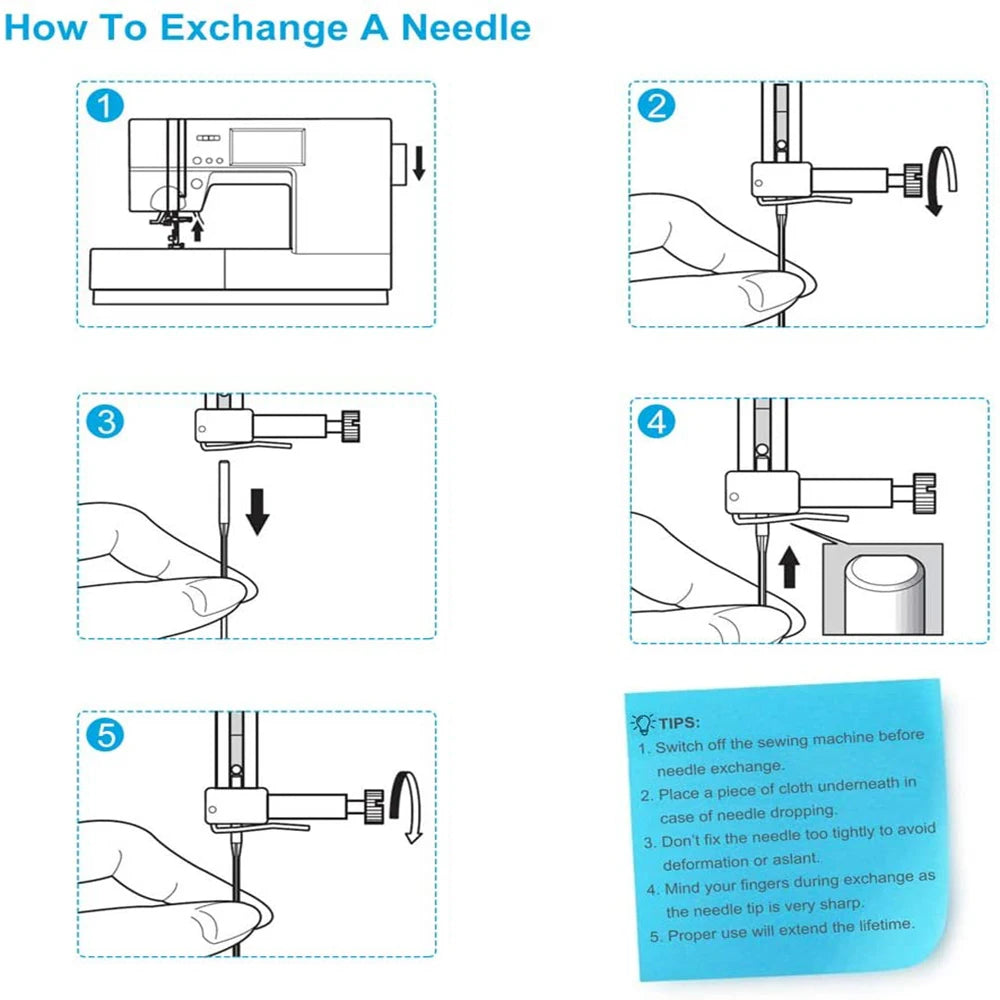 D&D 20pcs Sewing Machine Needles for Singer