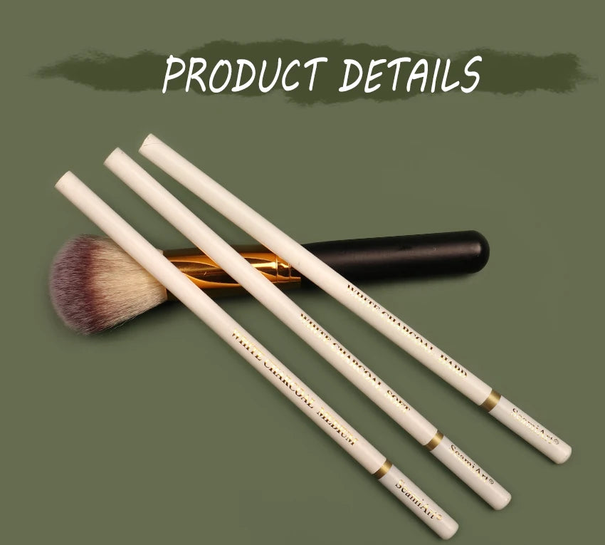 SeamiArt 3pcs Charcoal Pencil Set – Soft, Medium, Hard