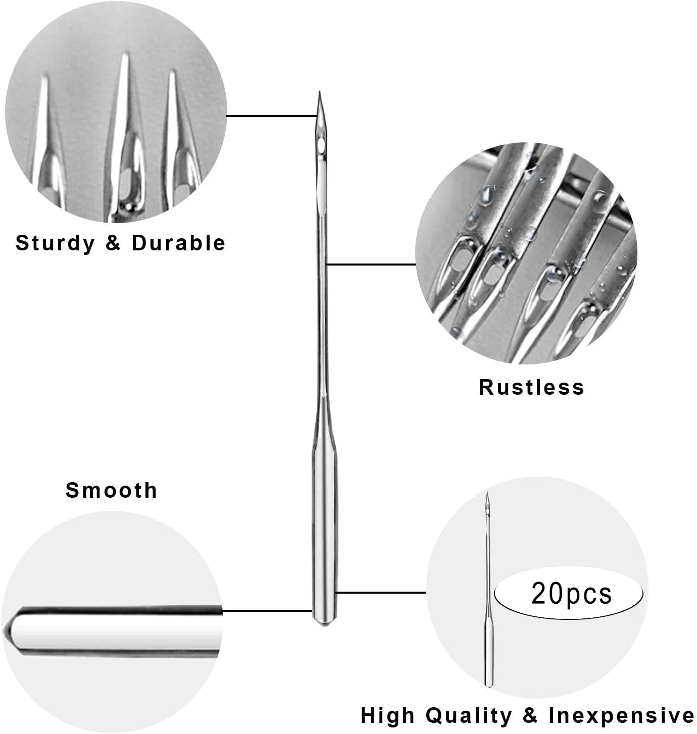 D&D 20pcs Sewing Machine Needles for Singer