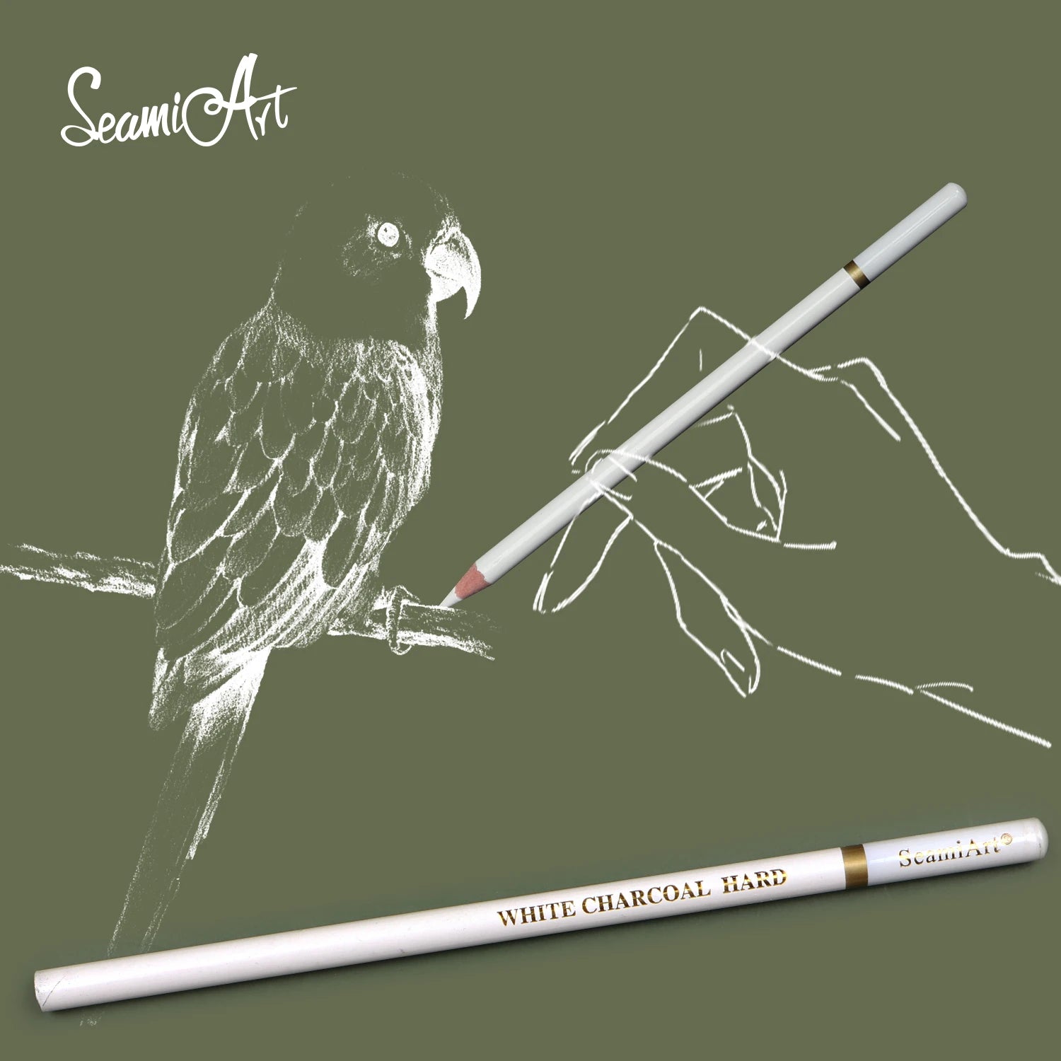 SeamiArt 3pcs Charcoal Pencil Set – Soft, Medium, Hard