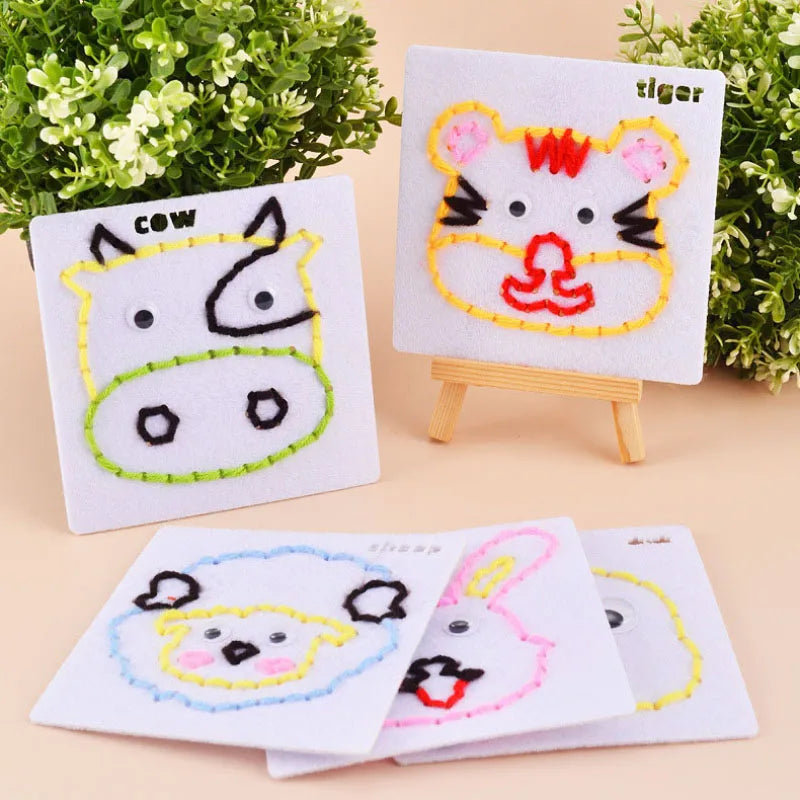 Montessori Lacing Toys for Toddlers – Cartoon Animal Sewing Kit
