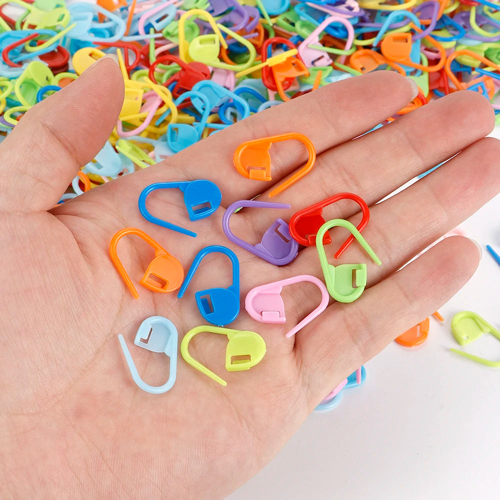 QJH Mix Color Knitting & Crochet Stitch Markers Set (50/200/500pcs)