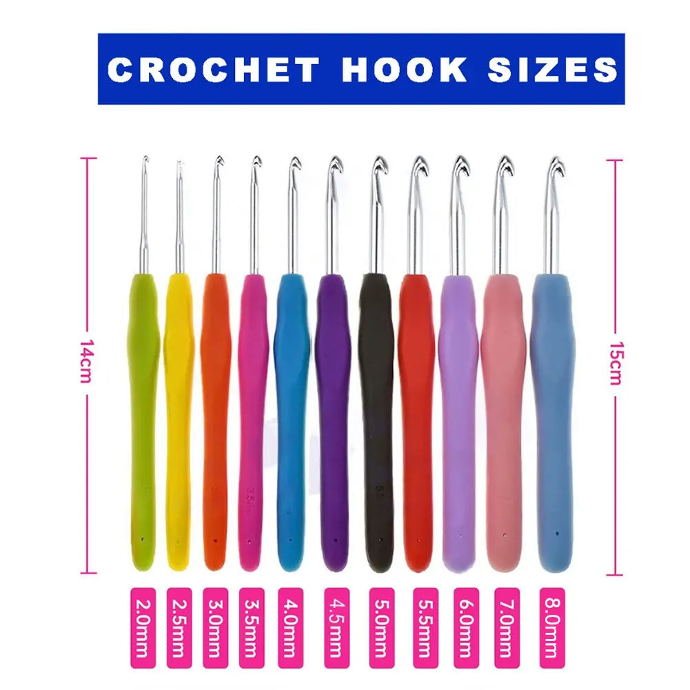 Crochet Hook Kit with Soft Handle & Storage Bag
