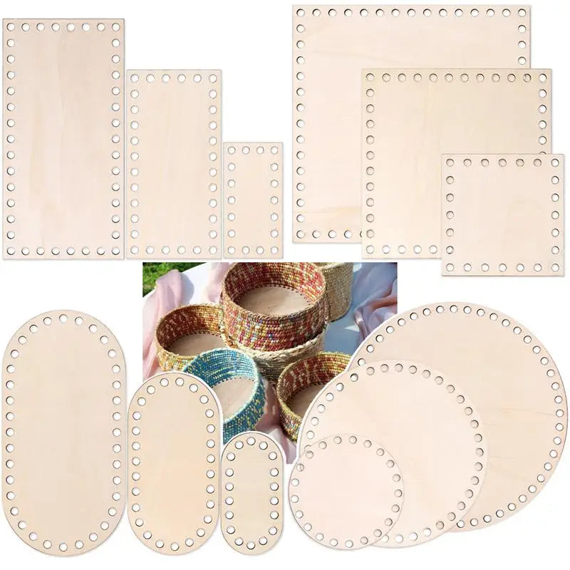3pcs Crochet Basket Bases – Poplar Plywood DIY Craft Blanks