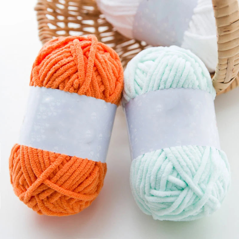 2pcs x 50g Thick Velvet Chenille Yarn for Knitting DIY