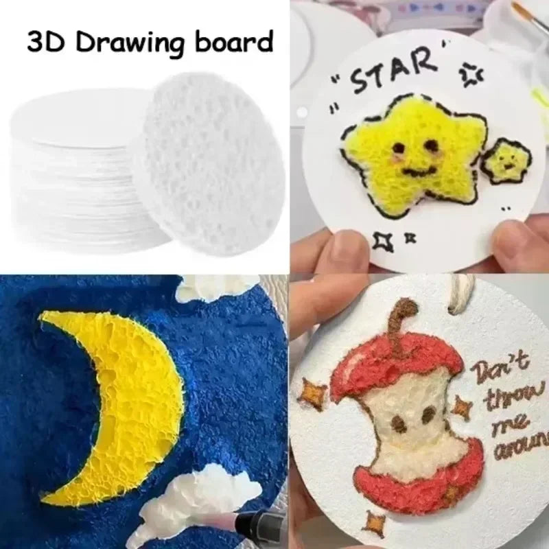 10/100pcs 3D Magic Drawing Canvas Paper for Kids