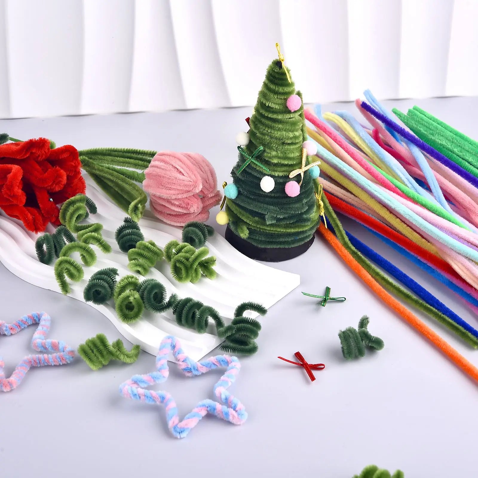 100pcs Plush Chenille Stems / Pipe Cleaners for DIY Crafts