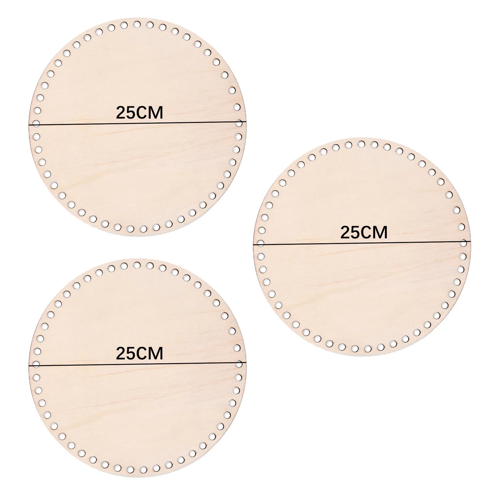 3pcs Crochet Basket Bases – Poplar Plywood DIY Craft Blanks