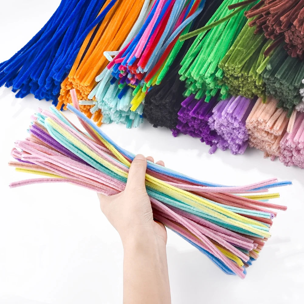 100pcs Plush Chenille Stems / Pipe Cleaners for DIY Crafts
