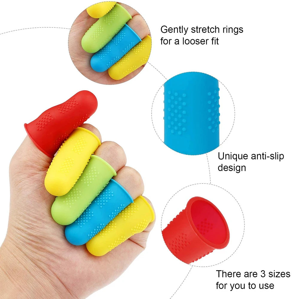 16pcs Silicone Finger Protectors for Sewing & Knitting