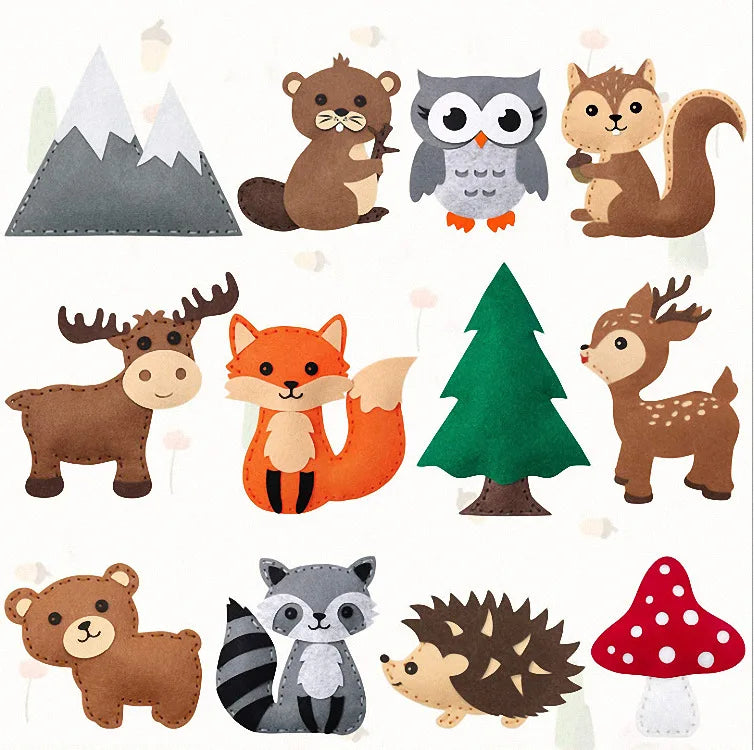 Woodland Animals DIY Felt Plush Sewing Kit for Kids