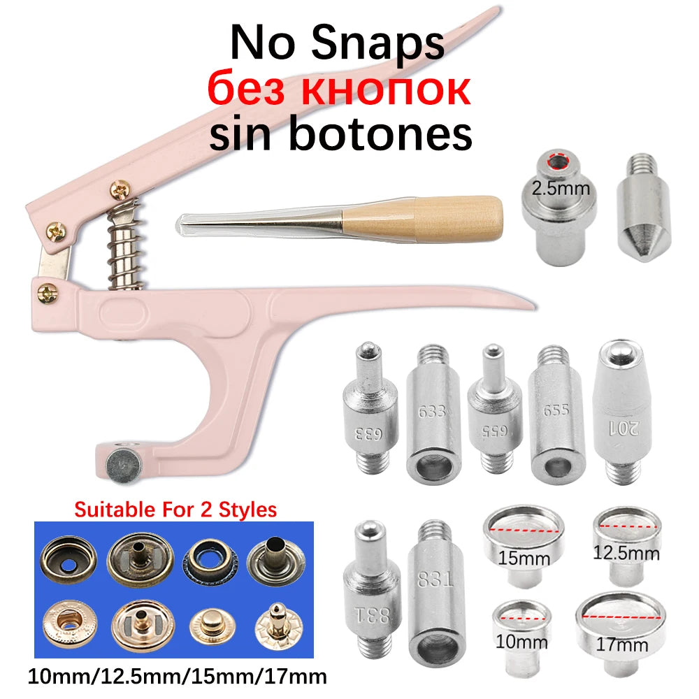 Metal Snap Fastener Button Kit with Installation Pliers