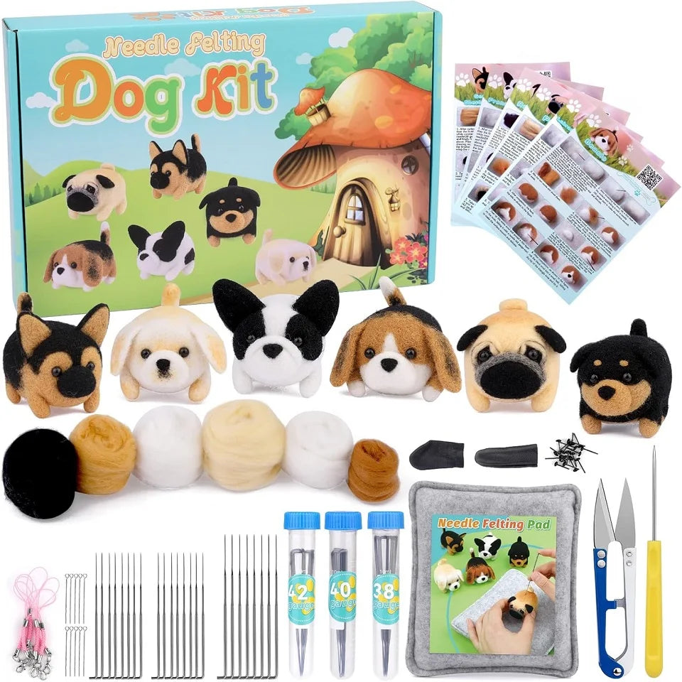 BUDDUR Dog Wool Felting Kit for DIY Doll Making
