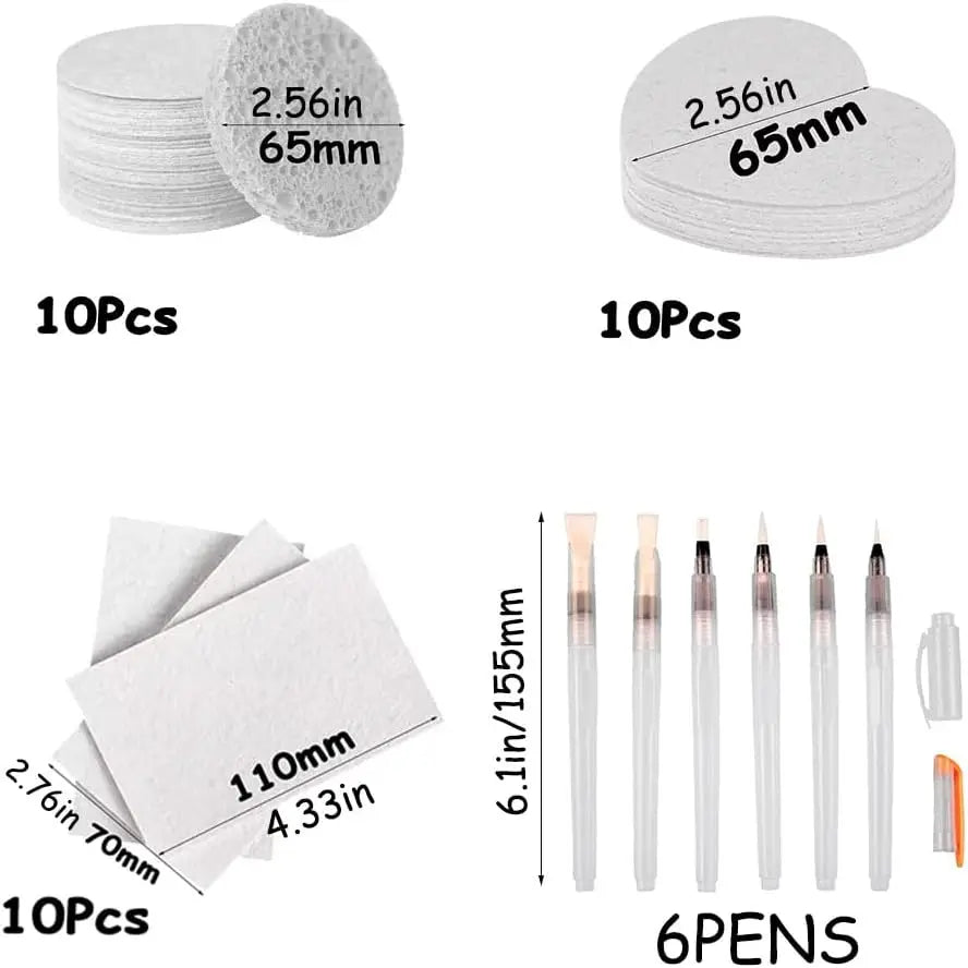30pcs 3D Magic Drawing Canvas Paper with Water Brush