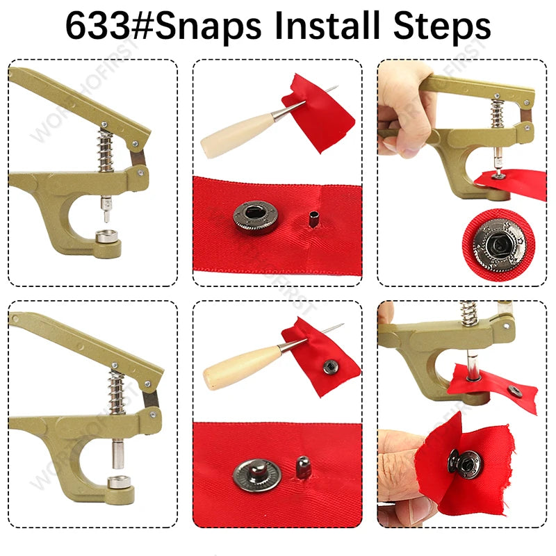 Metal Snap Fastener Button Kit with Installation Pliers