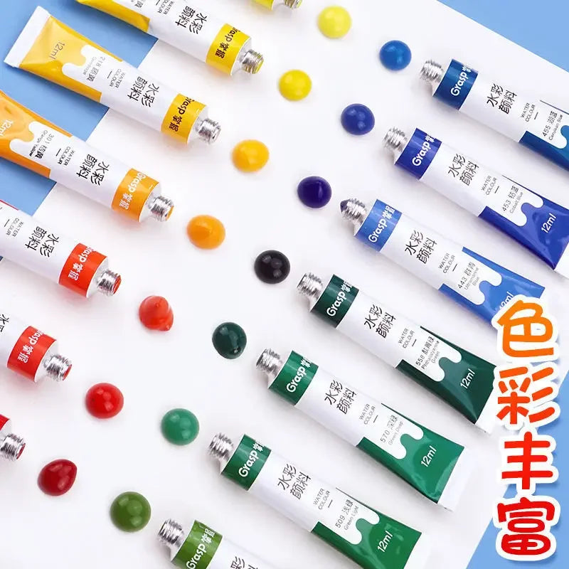 Watercolor Paint Set – 12/24 Colors for Students & Beginners