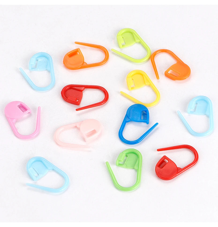 QJH Mix Color Knitting & Crochet Stitch Markers Set (50/200/500pcs)