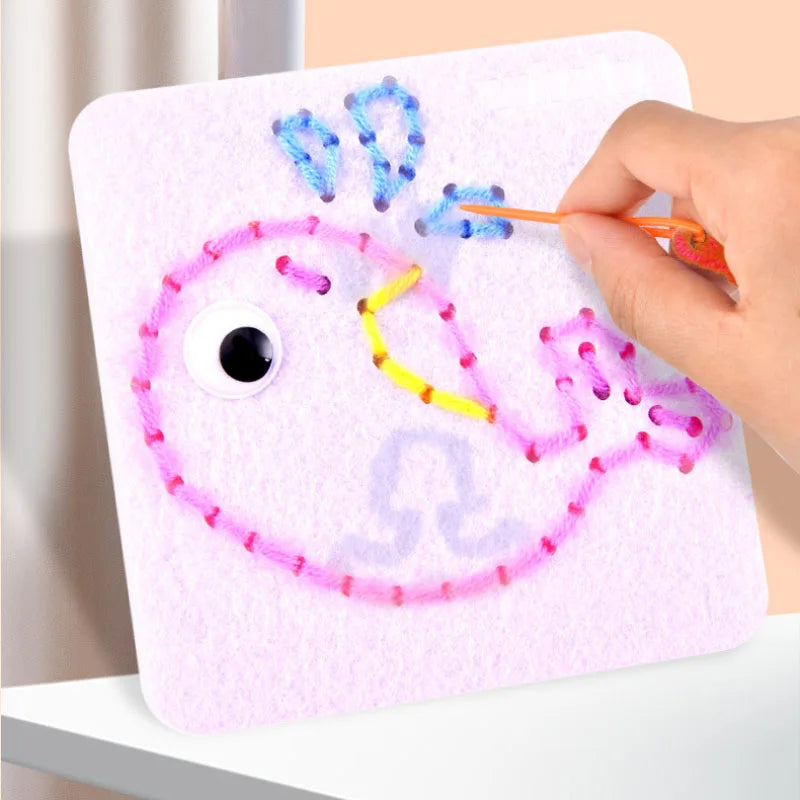 Montessori Lacing Toys for Toddlers – Cartoon Animal Sewing Kit