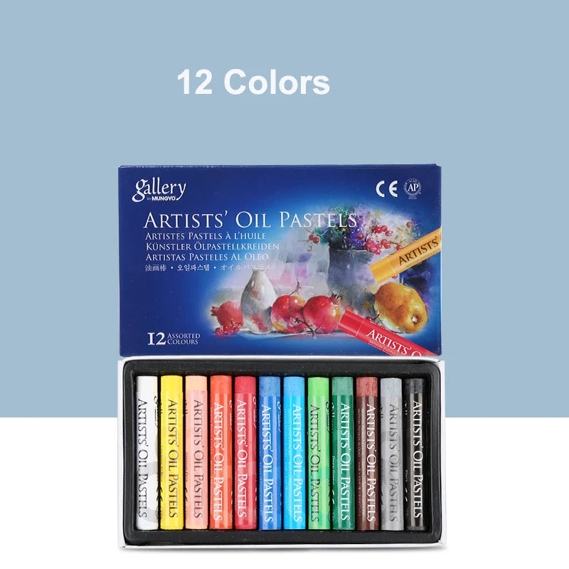 MUNGYO Oil Pastel Set – 12/25/50 Professional Non-Toxic Sticks