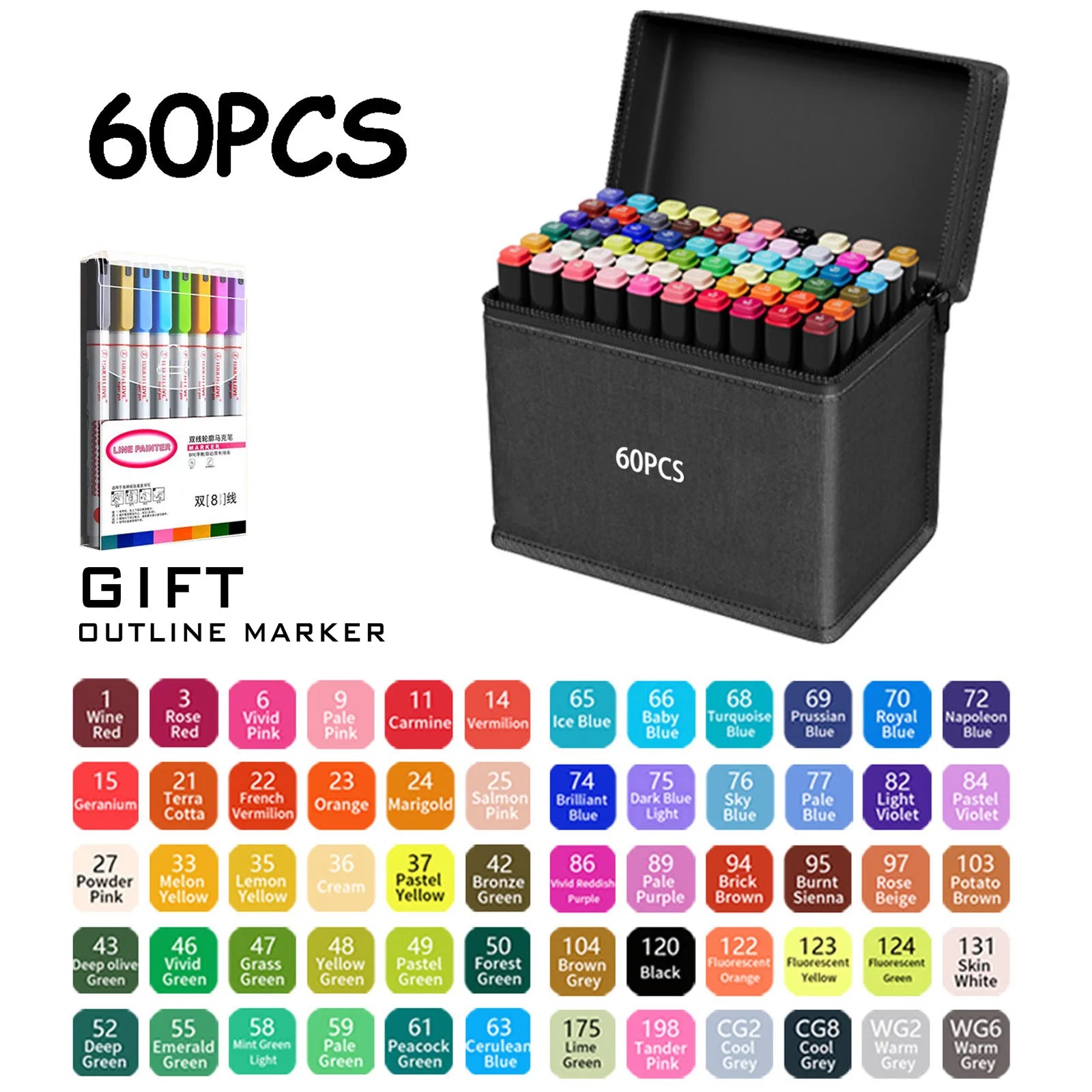 Double Tip Permanent Art Markers – 24 to 168 Colors