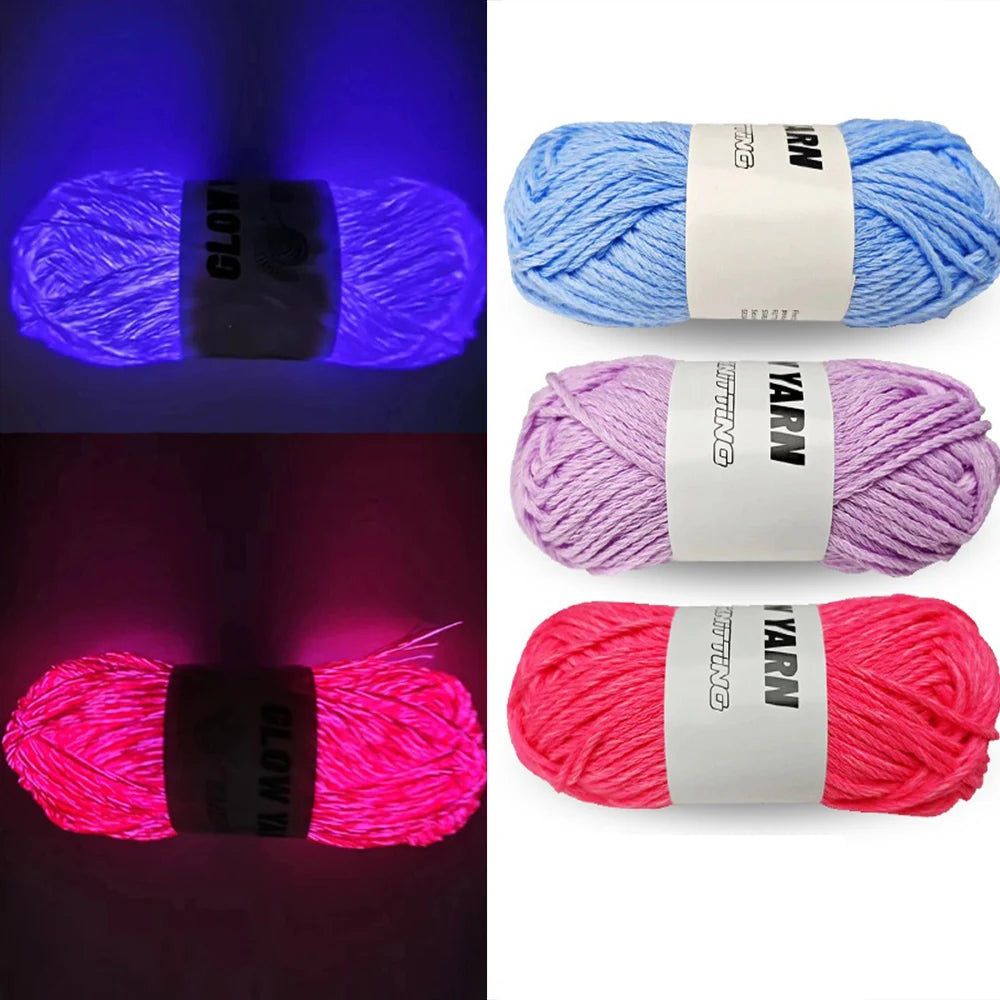 55M Glow-in-the-Dark Luminous Yarn for Knitting & Crafts