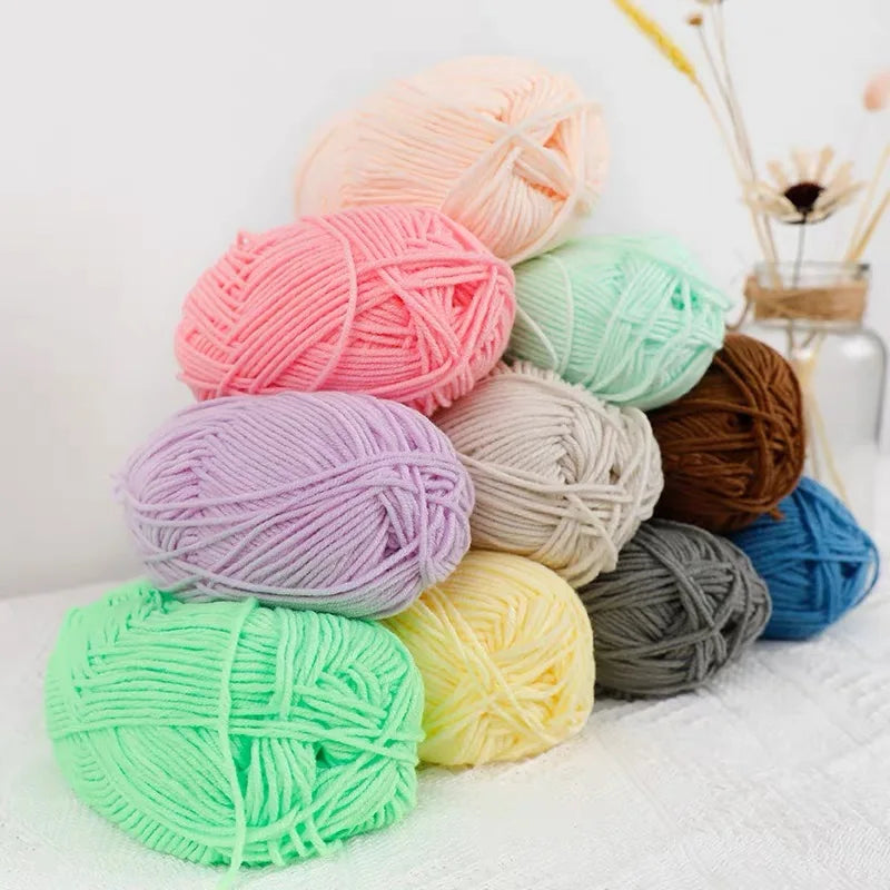 50g Soft Milk Cotton Yarn for Knitting & Crochet DIY