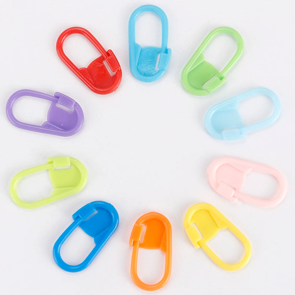 QJH Mix Color Knitting & Crochet Stitch Markers Set (50/200/500pcs)