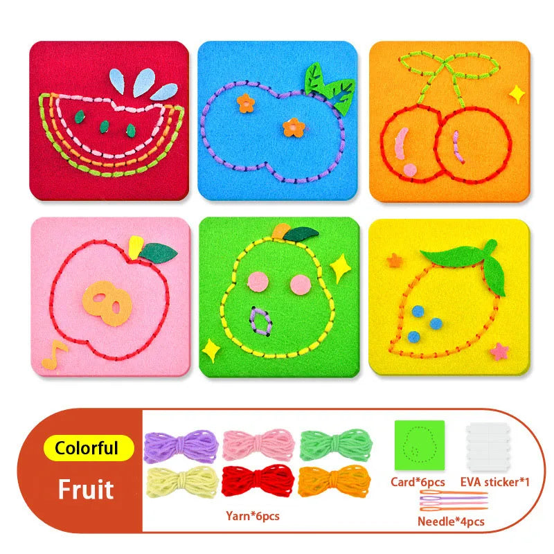 Montessori Lacing Toys for Toddlers – Cartoon Animal Sewing Kit
