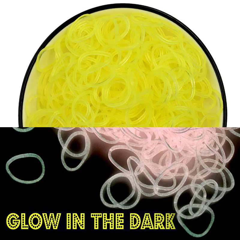 600pcs Glow-in-the-Dark Rubber Loom Bands for Bracelets & Necklaces