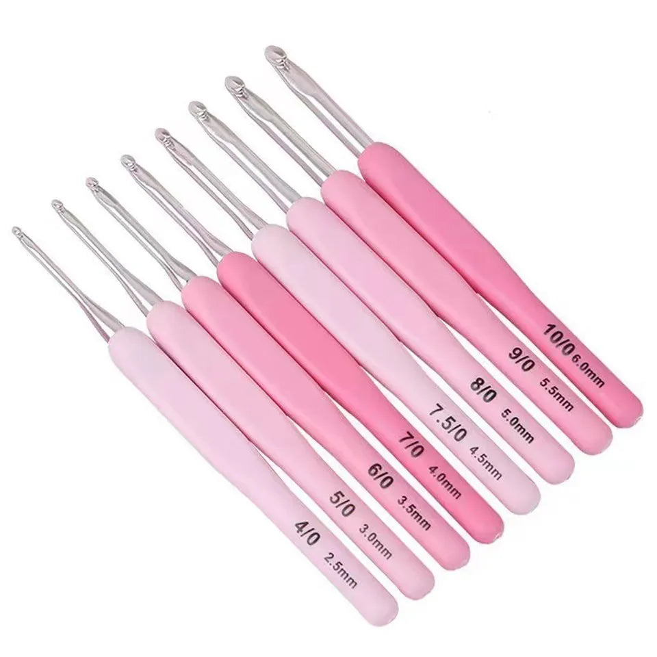 9pcs Ergonomic Crochet Hook Set 2.5-6mm for DIY Crafts