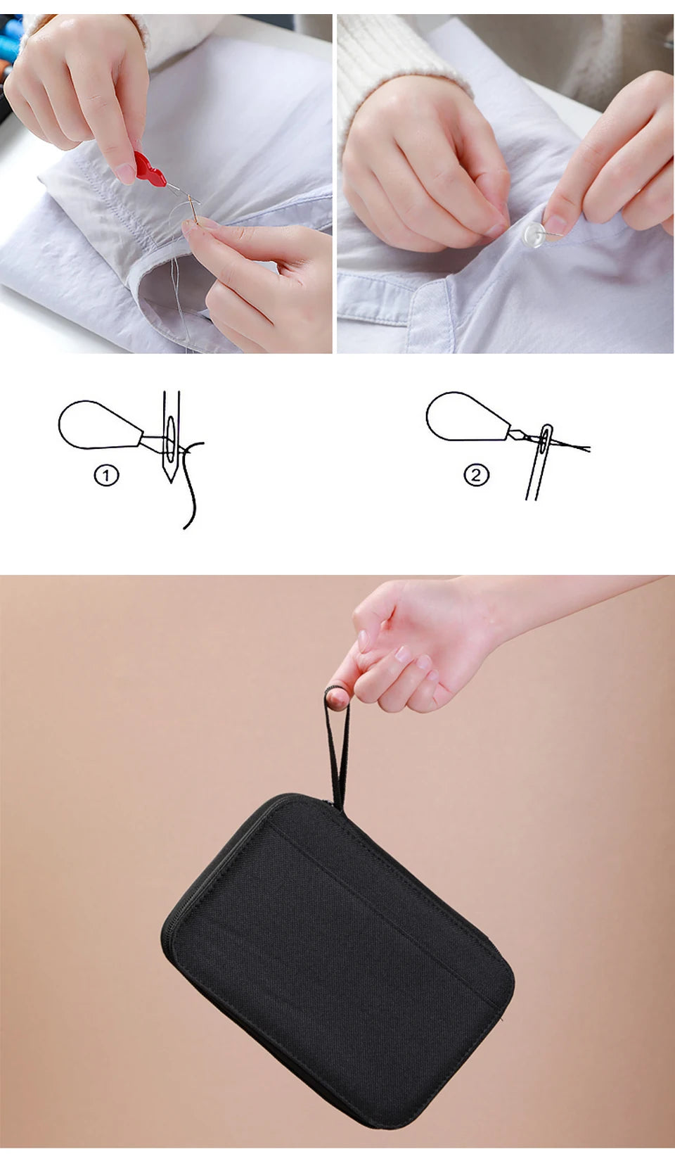 Portable Complete Sewing Kit for Travel & DIY Projects