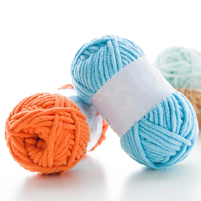2pcs x 50g Thick Velvet Chenille Yarn for Knitting DIY