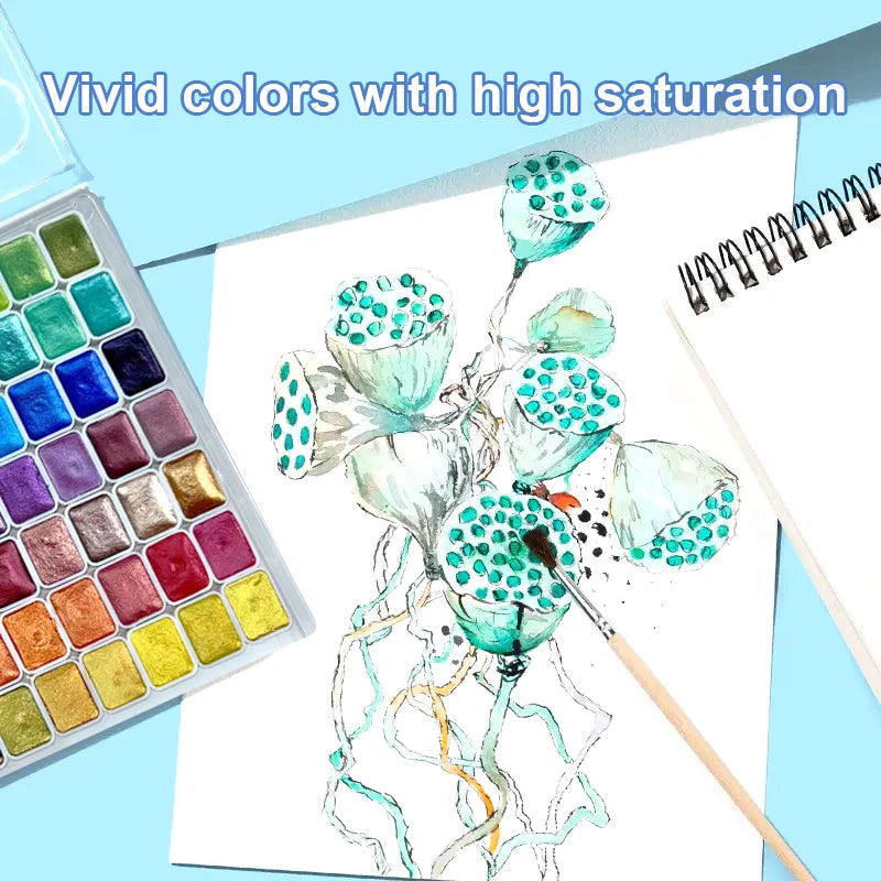 SeamiArt Pearlescent Solid Watercolor Set – 20/24/60 Colors