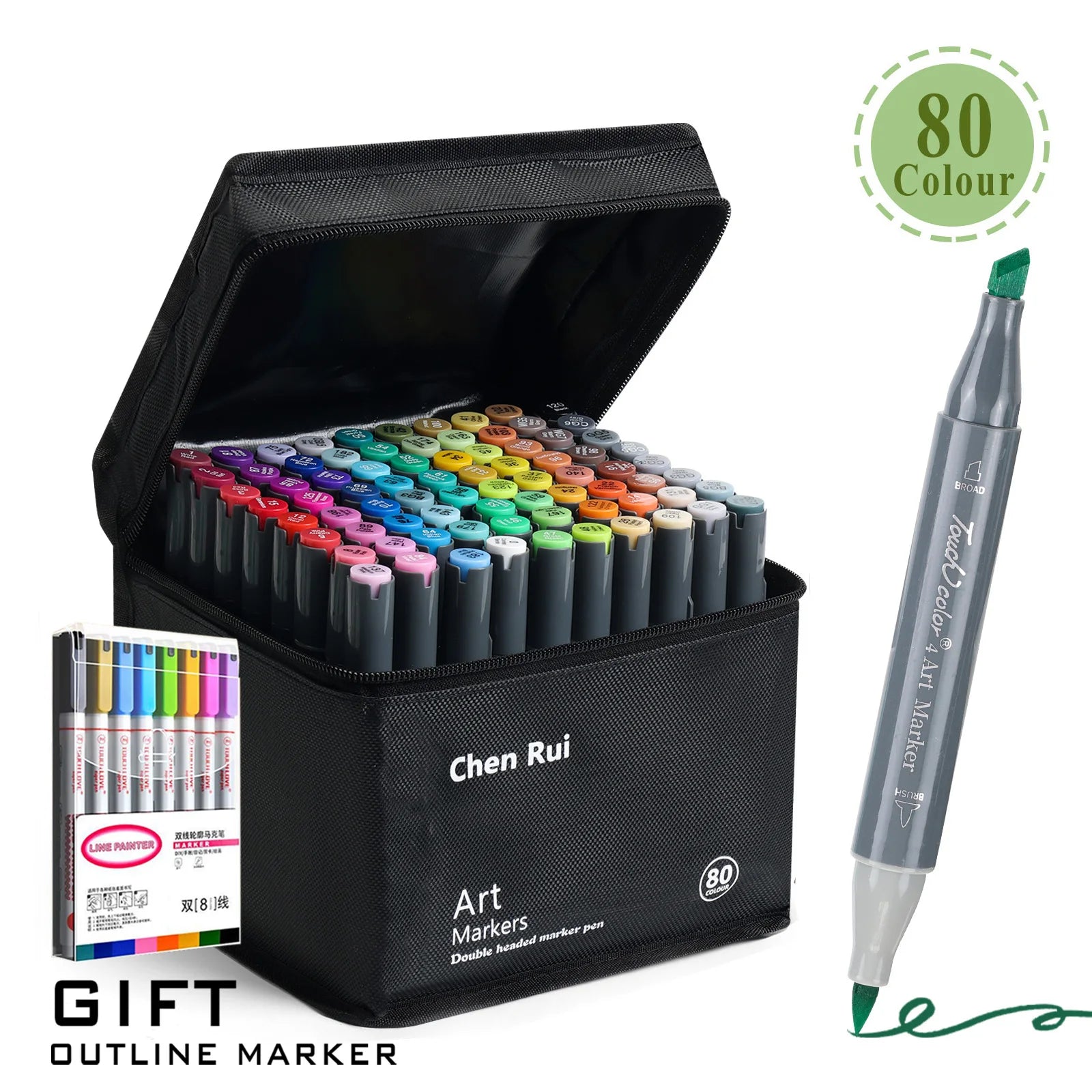 Dual Tip Brush & Chisel Permanent Marker Set – 48/60/80/120 Colors