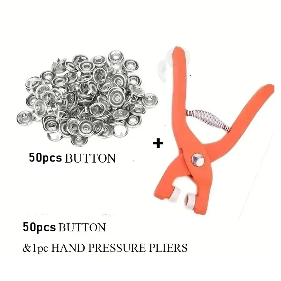 50 Sets Five-Jaw Buckle Pliers for Snap Button Installation