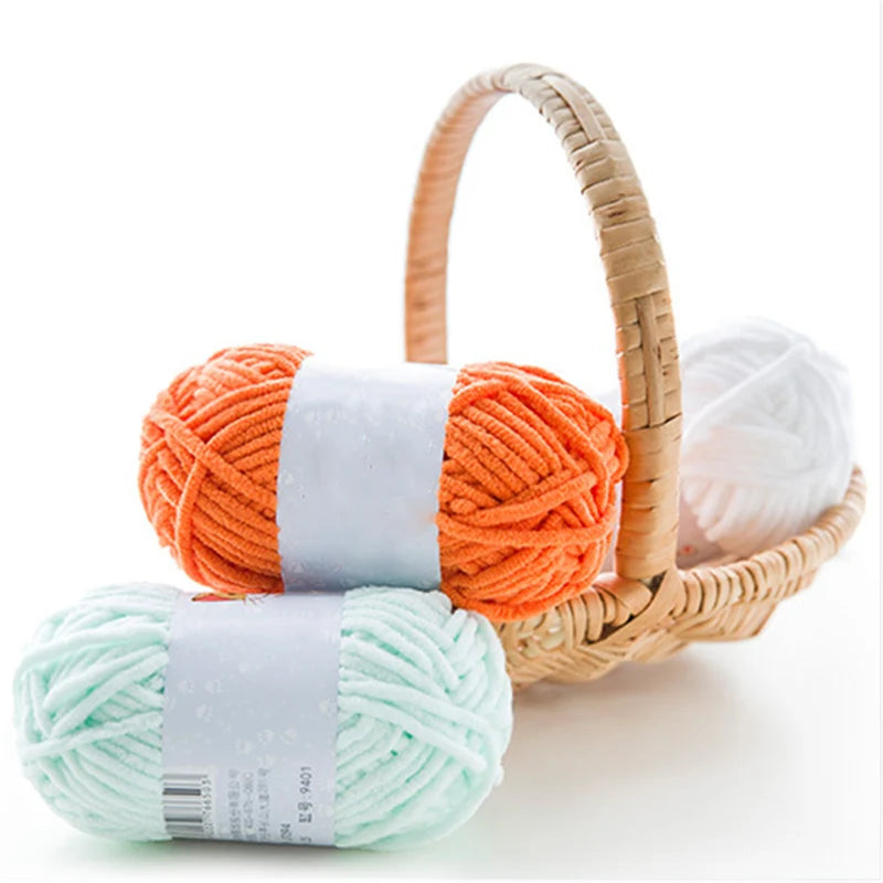 2pcs x 50g Thick Velvet Chenille Yarn for Knitting DIY
