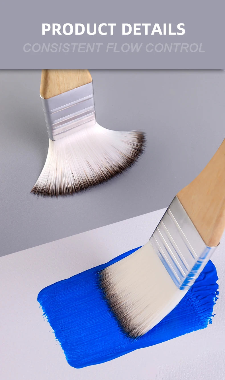 Nylon Brush Set for Watercolor, Oil, & Acrylic Painting