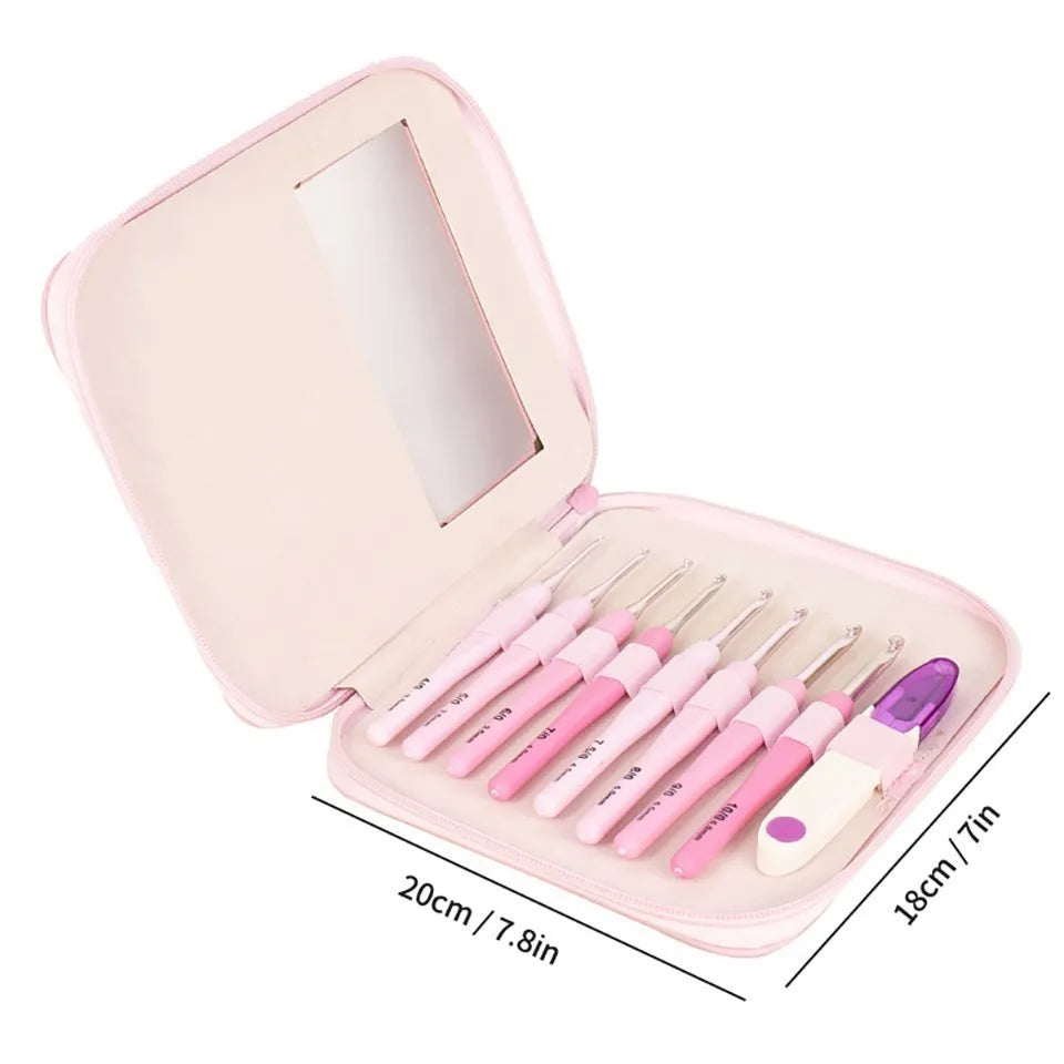 9pcs Ergonomic Crochet Hook Set 2.5-6mm for DIY Crafts