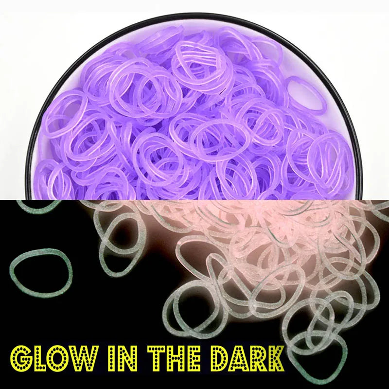 600pcs Glow-in-the-Dark Rubber Loom Bands for Bracelets & Necklaces
