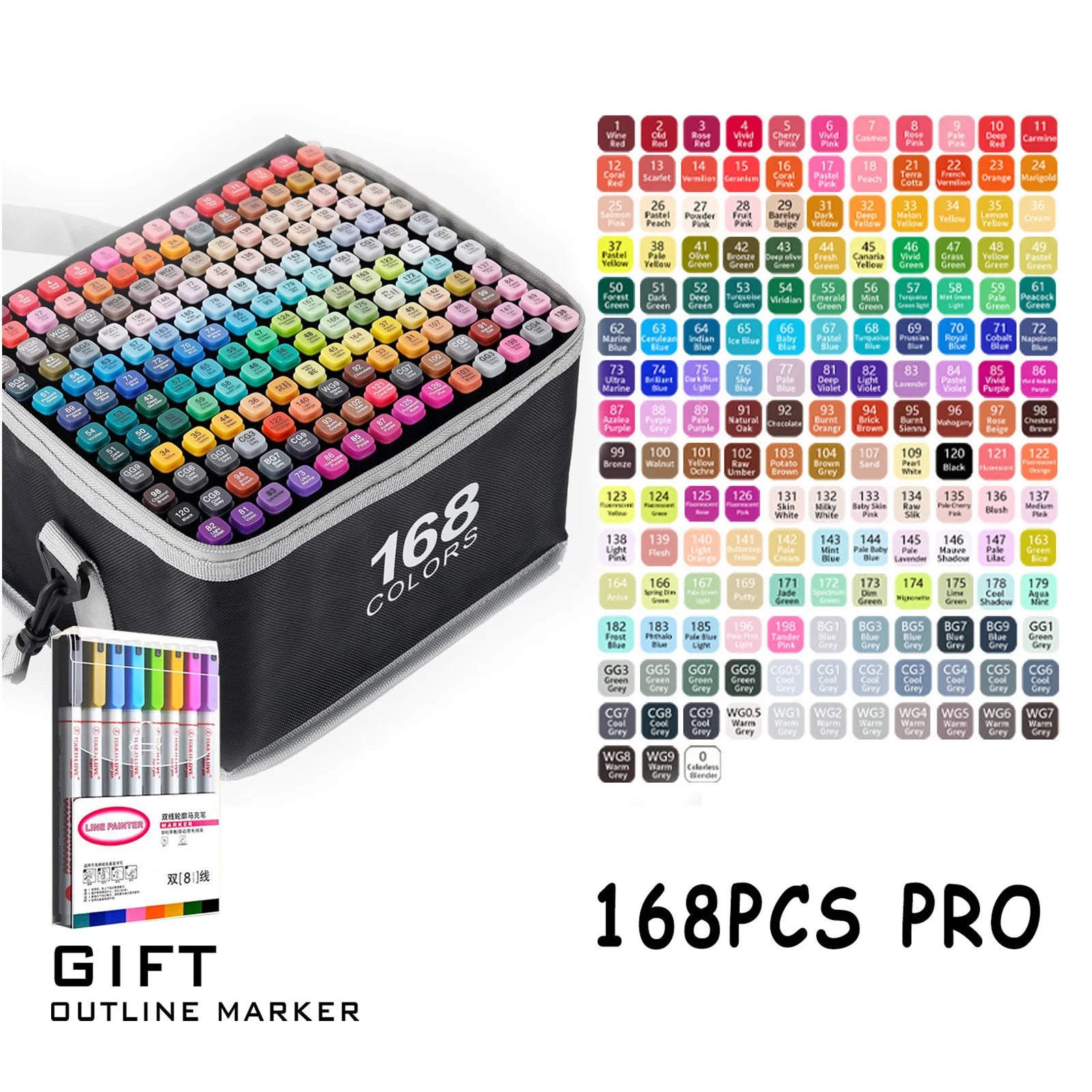 Double Tip Permanent Art Markers – 24 to 168 Colors