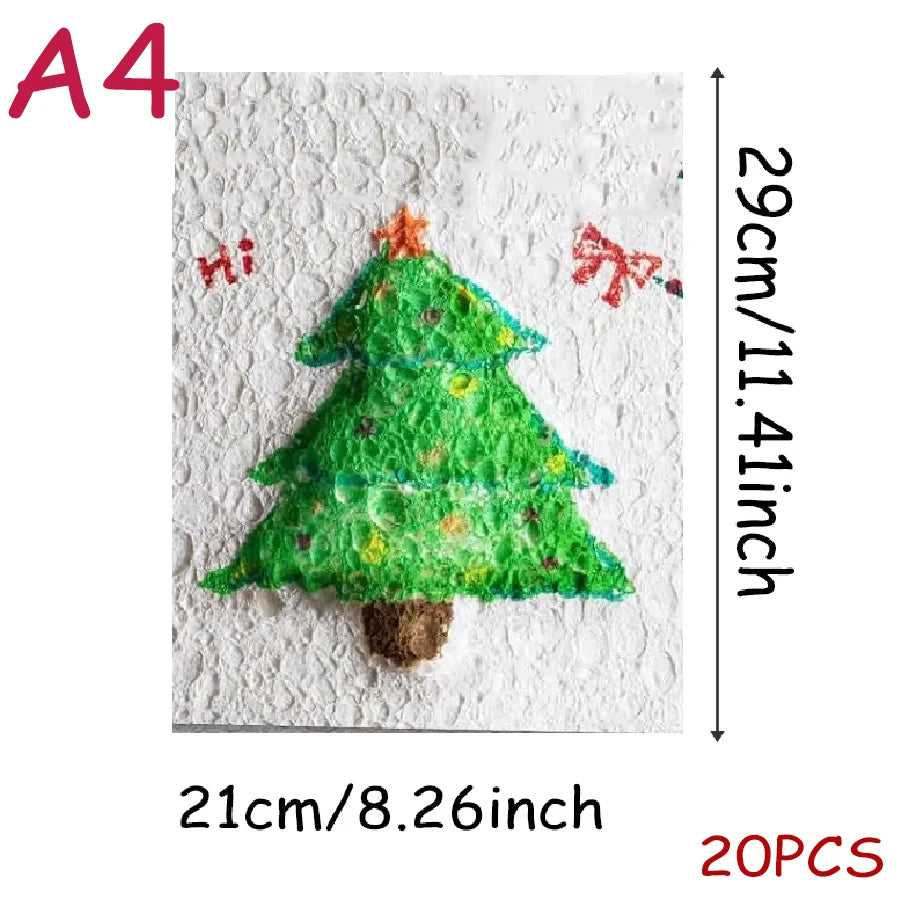 10/100pcs 3D Magic Drawing Canvas Paper for Kids