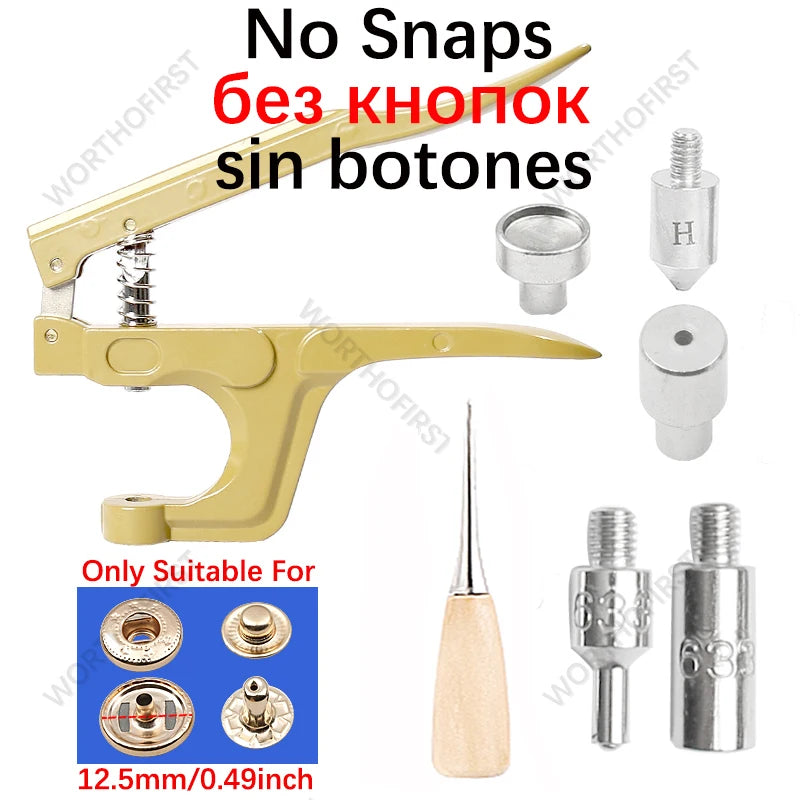 Metal Snap Fastener Button Kit with Installation Pliers