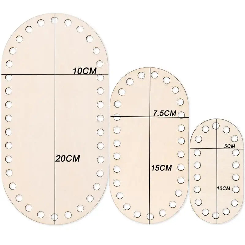 3pcs Crochet Basket Bases – Poplar Plywood DIY Craft Blanks