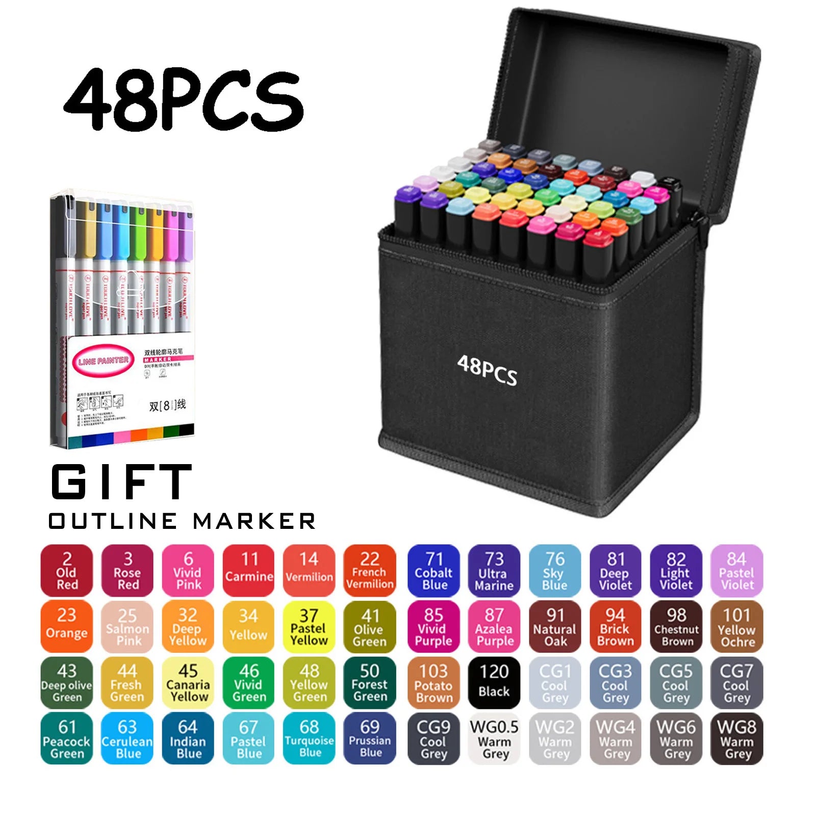 Double Tip Permanent Art Markers – 24 to 168 Colors