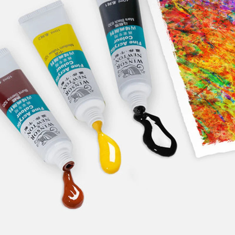 WINSOR & NEWTON Acrylic Paint Set – 12/18/24 Colors, 10ml