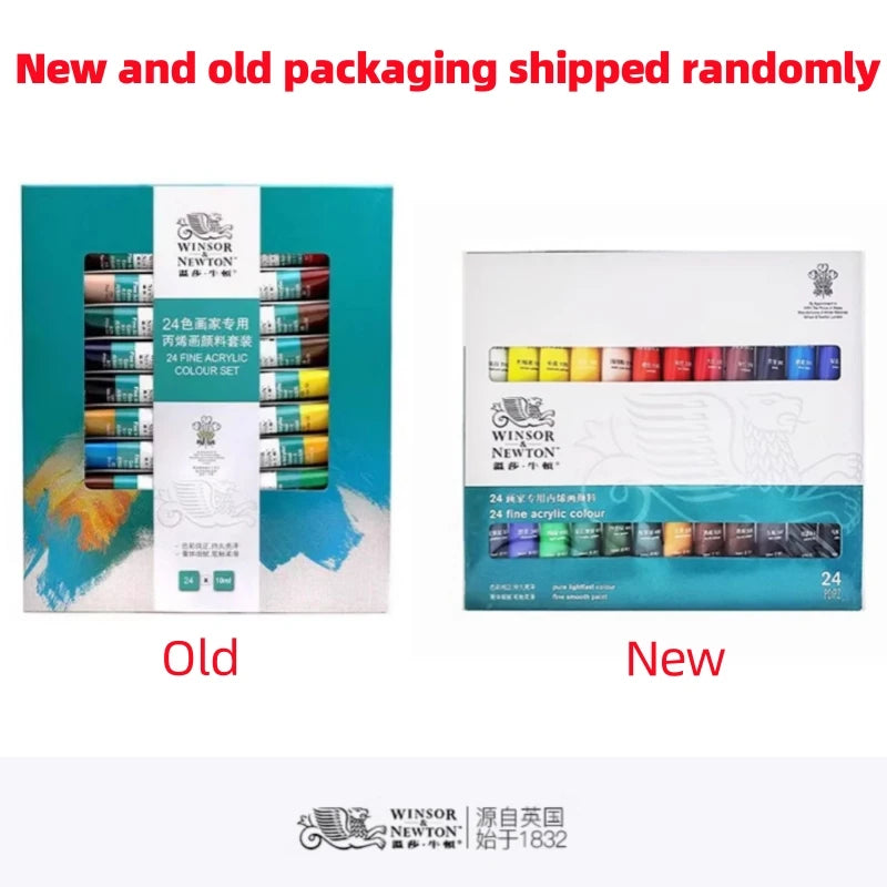 WINSOR & NEWTON Acrylic Paint Set – 12/18/24 Colors, 10ml