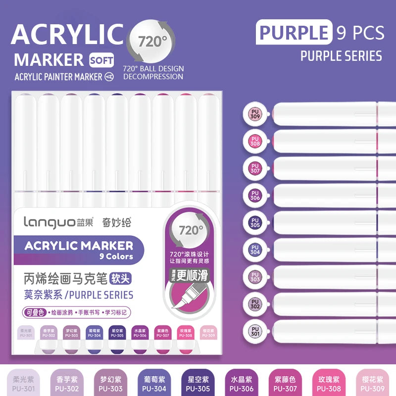 9-Color Acrylic Paint Marker Pen Set – DIY Art & Graffiti
