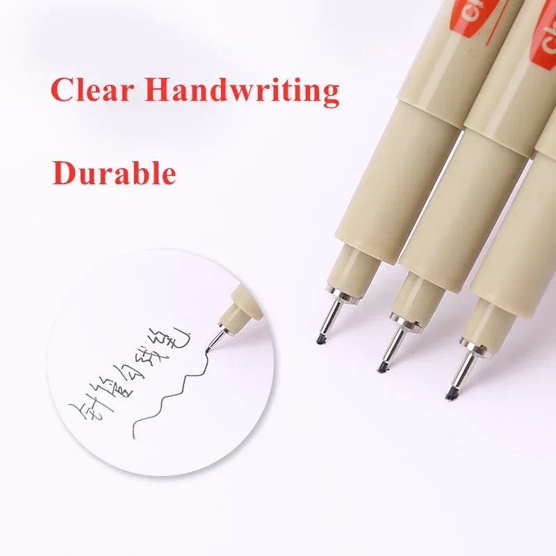 Manga Black Fineliner Marker Pens – Waterproof Sketching Set