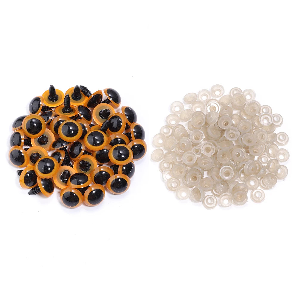 50pcs Black Plastic Safety Eyes for Dolls & DIY Crafts